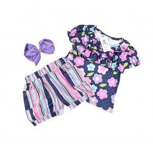 NEW PETE + LUCY girls lori short set in navy